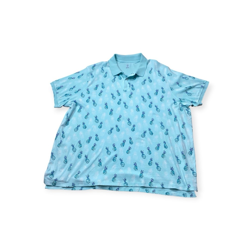 Harbor Bay HB Men's 6XL Pineapple Print Soft Knit Polo Shirt